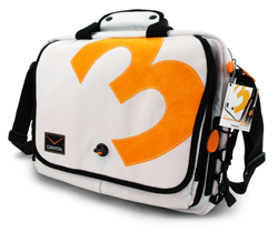 CANYON introduced stylish white and orange notebook bag