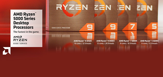Speed into the lead with AMD Ryzen™ 5000 Series desktop processors.